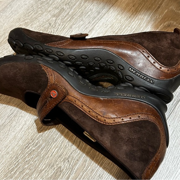 Merrell Plaza Bandeau Mary Jane Women’s Size 11 Espresso Leather Slip On Shoes - Picture 4 of 8